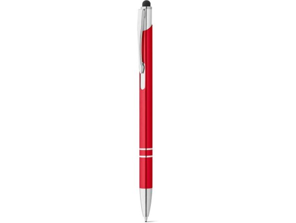 Bolígrafos con puntero táctil económicos en aluminio tinta azul Hi!dea Galba Rojo detalle 8