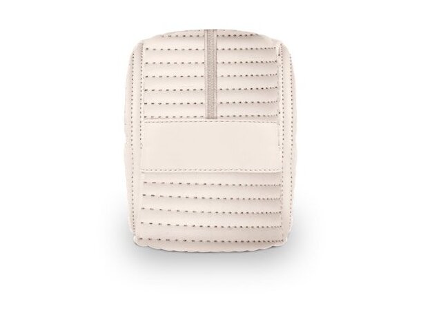 Bolso de mano Gili de PU reciclado con textura acolchada Beige detalle 4