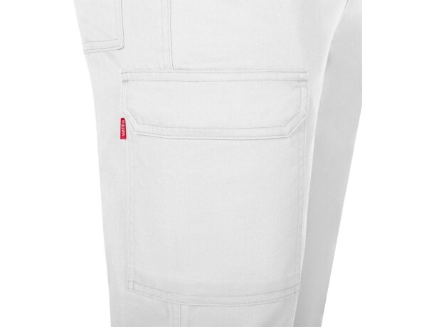 Pantalón de sarga multibolsillos Hermes con cintura elástica Blanco detalle 61
