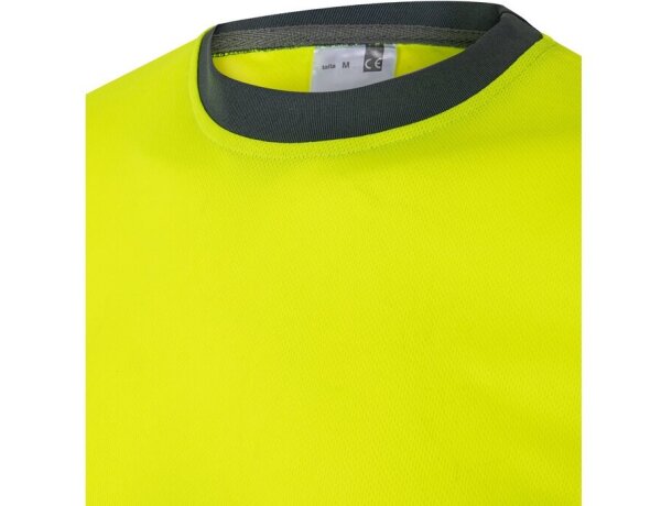 Camiseta técnica bicolor Brahma alta visibilidad EN20471 Gris/Amarillo detalle 13