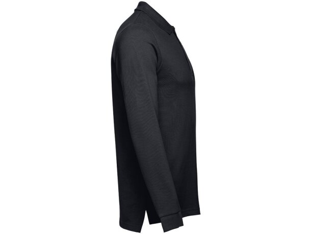 Polo Bern de manga larga en algodón 210 g/m² para hombre Negro detalle 30