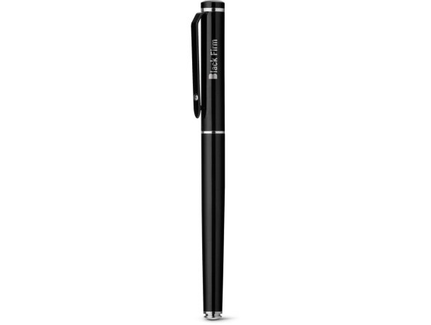 Bolígrafo roller publicitario de metal tinta azul Hi!dea Caliope Roller Negro detalle 1
