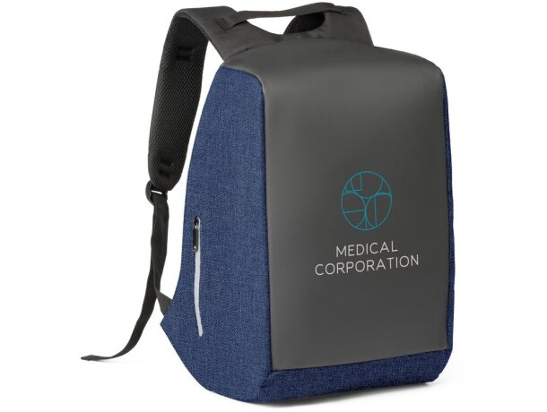 Mochilas para ordenador corporativas lona Hi!dea Aveiro Azul detalle 1