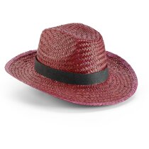 Sombrero de paja vaquero de colores personalizado burdeos Sombrero de paja vaquero de colores personalizado burdeos