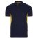 Polo piqué bicolor Supay manga corta con cuello en canalé Azul marino/Amarillo