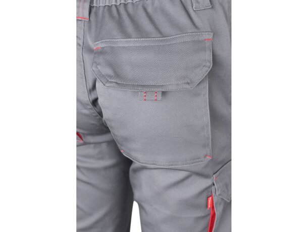 Pantalón elástico bicolor fides con seis bolsillos funcionales Gris/Rojo detalle 24