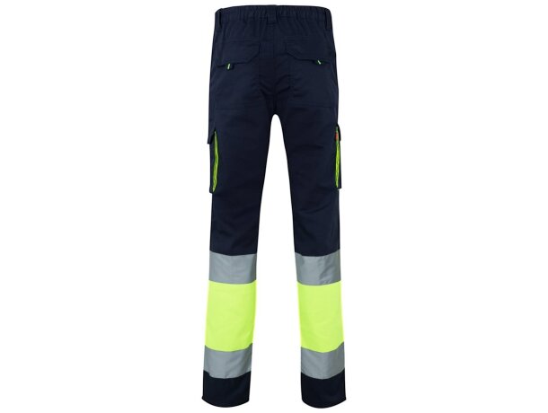Pantalón elástico multibolsillos Zeus large alta visibilidad Azul marino/Amarillo detalle 20