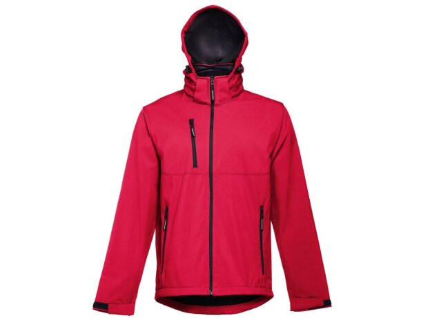 Chaqueta softshell thc zagreb ii con capucha extraíble unisex Rojo detalle 4