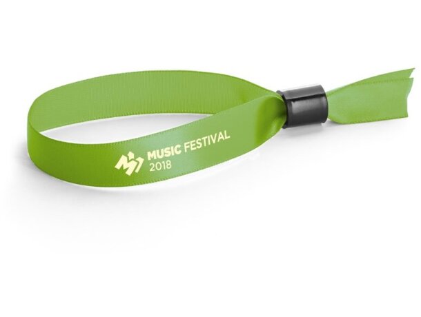 Pulseras de publicidad para cierre de plástico en poliéster Hi!dea Seccur Verde claro detalle 2