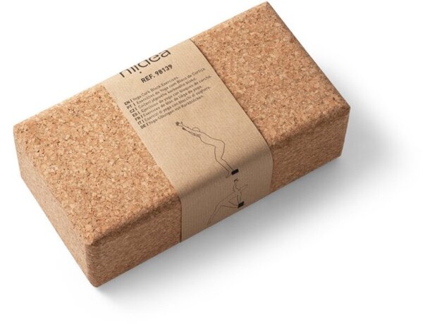 Bloque de ejercicios con logo unisex corcho 604 g/m2 Hi!dea Yala Natural detalle 6