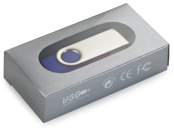 Pen drive Claudius 32gb con clip metálico y goma antideslizante Azul detalle 1