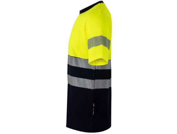 Camiseta de piqué bicolor Bastet de alta visibilidad Azul marino/Amarillo detalle 10