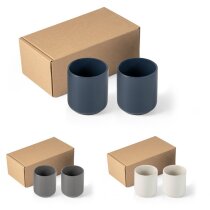 Juego de tazas de café de cerámica para regalo en estuche