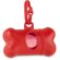 Porta bolsas para mascotas con mosquetón hueso roja personalizado