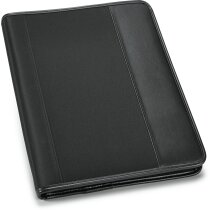 Portafolios A4 combinado en poliester y polipiel personalizado negro Portafolios A4 combinado en poliester y polipiel personalizado negro