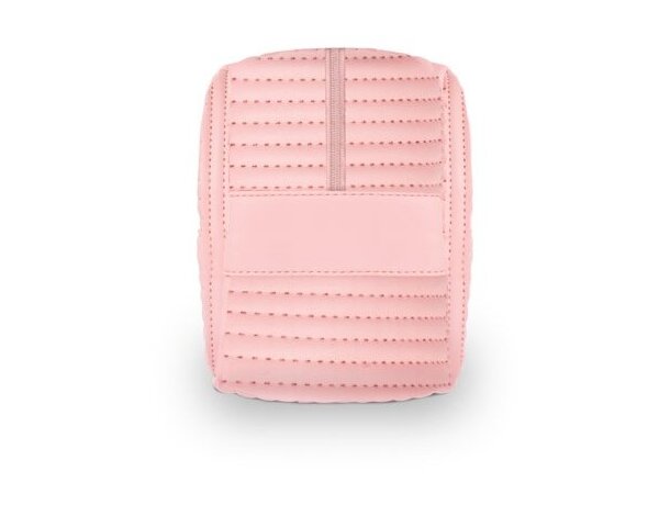 Bolso de mano Gili de PU reciclado con textura acolchada Rosa claro detalle 6