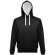 Sudadera Moscow unisex con capucha, bolsillo marsupial y cordones Negro/Blanco detalle 17