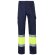 Pantalón de sarga bicolor VL Athena con bandas reflectantes Azul marino/Amarillo