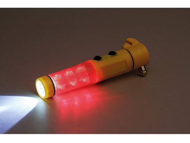 Martillo de emergencia con luz baliza y accesorios plástico Hi!dea Flashmer Amarillo detalle 3