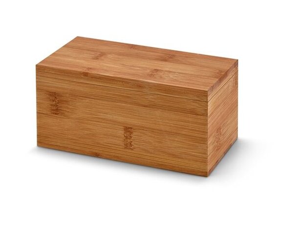 Caja Burdock de madera para 20 infusioes natural