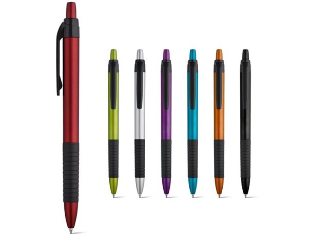 Bolígrafo personalizado metalizado con grip en varios colores