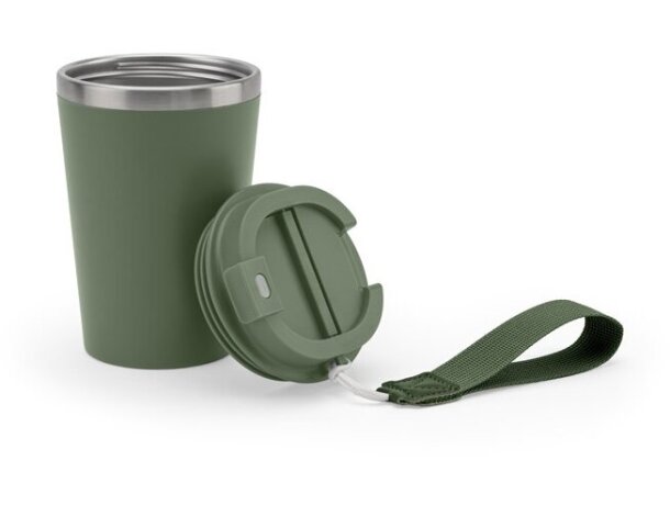 Vaso térmico Spitz de acero inoxidable reciclado con acabado mate Verde militar detalle 4