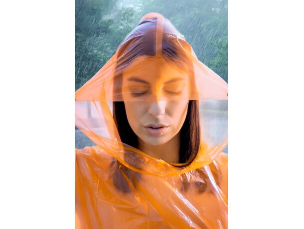 Poncho chubasquero plástico unisex 30 g/m2 Hi!dea detalle 1