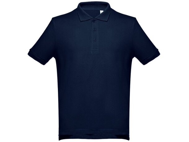 Polo Adam de algodón piqué cardado con cuello canalé Azul detalle 85