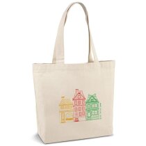 Bolsa algodón natural asas largas bolsillo Beto