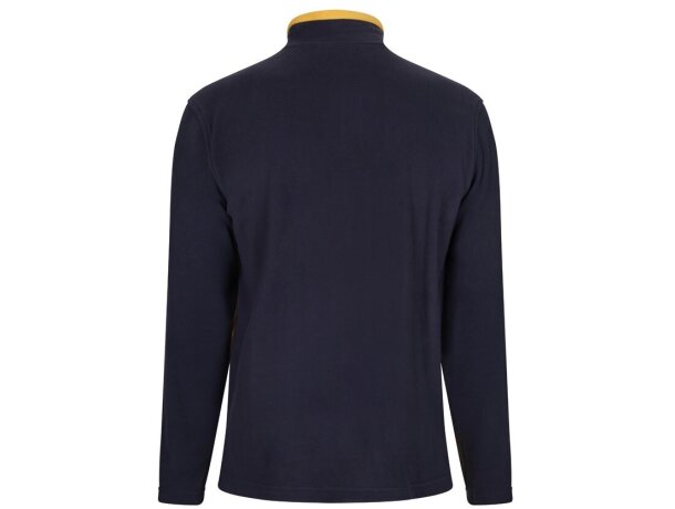 Chaqueta polar bicolor Geras con cinco bolsillos y cremallera Azul marino/Amarillo detalle 42