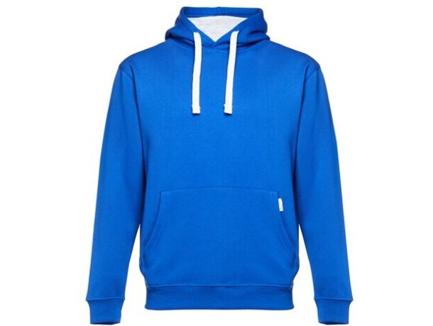 Sudadera Moscow unisex con capucha, bolsillo marsupial y cordones Azul royal detalle 25