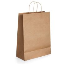 Bolsa de papel kraft con asa trenzada Tayla resistente y ecológica