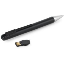 Bolígrafo con memoria 4GB grabado negra Bolígrafo con memoria 4GB grabado negra