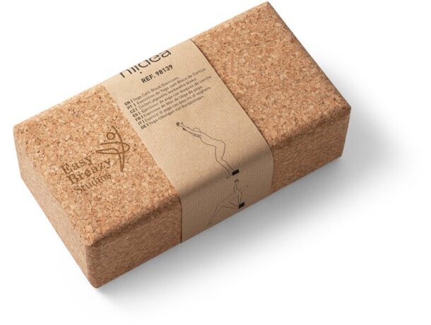 Bloque de ejercicios con logo unisex corcho 604 g/m2 Hi!dea Yala Natural detalle 6