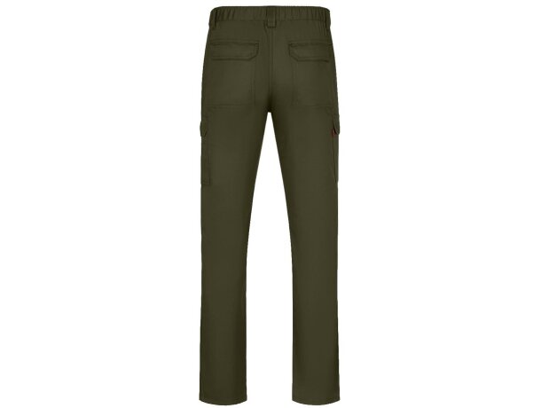 Pantalón de sarga multibolsillos Hermes con cintura elástica Verde militar detalle 11