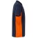 Polo piqué bicolor Supay manga corta con cuello en canalé Azul marino/Naranja detalle 23