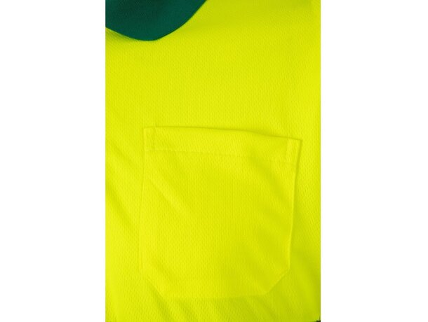 Polo bicolor alta visibilidad VL Vulcan manga larga Verde/Amarillo detalle 31