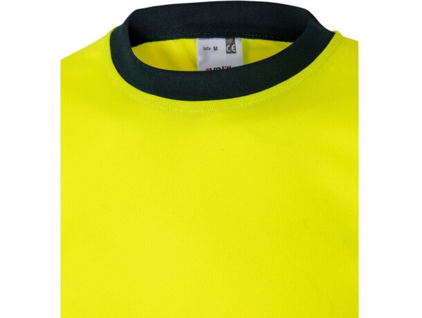 Camiseta técnica bicolor Brahma alta visibilidad EN20471 Azul marino/Amarillo detalle 16