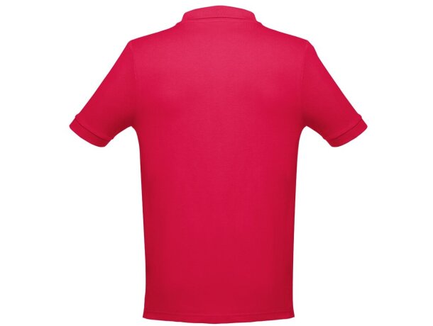 Polo Adam de algodón piqué cardado con cuello canalé Rojo detalle 81