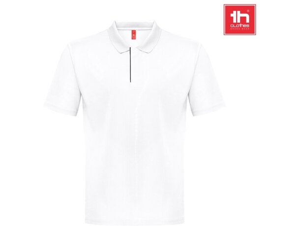 Polo técnico hombre THC Dynamic WH en poliéster reciclado detalle 1