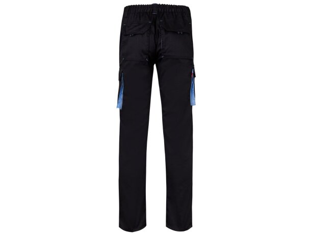 Pantalón elástico bicolor fides con seis bolsillos funcionales Negro/Azul claro detalle 42