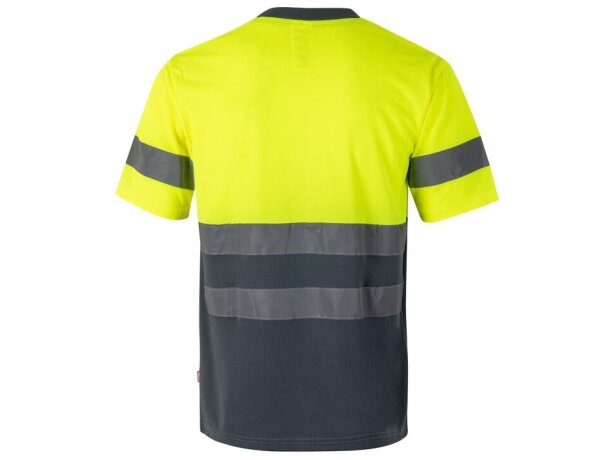 Camiseta técnica bicolor Brahma alta visibilidad EN20471 Gris/Amarillo detalle 10