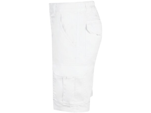 Bermudas elásticas multibolsillos Hebe con cinturilla elástica Blanco detalle 19