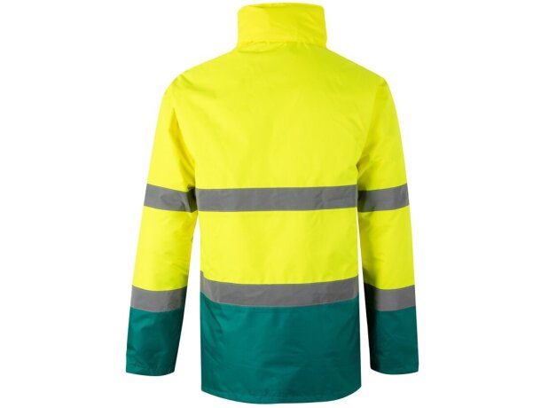 Parka bicolor themis large alta visibilidad reflectante Verde/Amarillo detalle 7