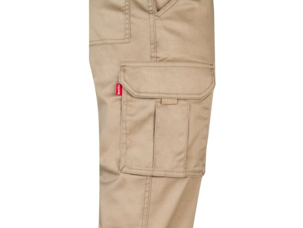 Pantalón lugh multibolsillos elástico con bolsillos de fuelle Natural claro detalle 5