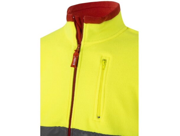 Chaqueta polar bicolor Eros con bandas reflectantes EN20471 Rojo/Amarillo detalle 47
