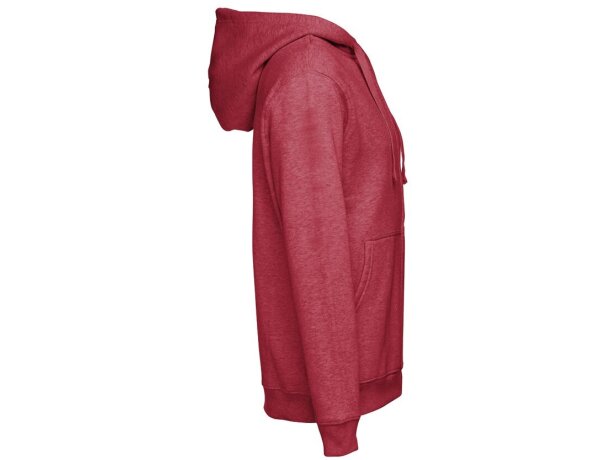 Sudadera thc amsterdam ii con capucha y cremallera para hombre Rojo matizado detalle 3
