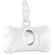 Porta bolsas para mascotas con mosquetón hueso personalizada blanca