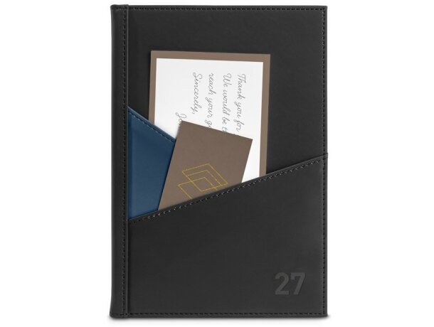 Agenda Ibsen A5 en pu con páginas fsc certificadas y bolsillos Azul detalle 13