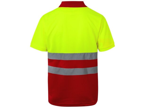 Polo alta visibilidad Cupid Large bicolor manga corta 4XL 5XL Rojo/Amarillo detalle 30